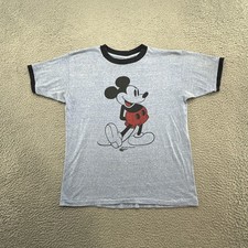 vintage 70s 80  s MICKEY MOUSE WALT DISNEY CARTOON CUTE CLASSIC RINGER t-shirt XL