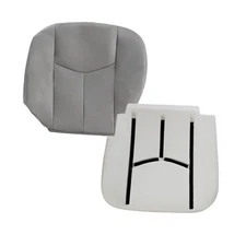 Light Driver Side Bottom Microfiber Leather and Seat Foam Cushion Seat Gray