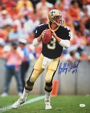 Bobby Hebert New Orleans Saints Northwestern State USFL Autographed 16x20 JSA
