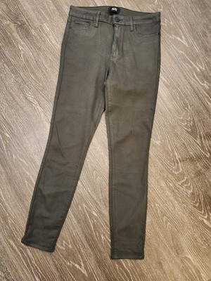 Paige Hoxton Ankle Skinny Jeans Size 30 Chive Lux Coating High Rise