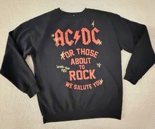 AC/DC Graphic Sweatshirt 1982 World Tour Adult Size S/M Black Reproduction ACDC
