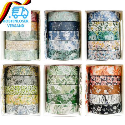 YUBX 30 Rollen Blumen Washi Tape Set Kreative Basic Dünn Dekorative Bänder Für K