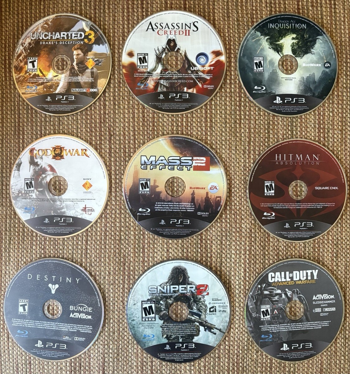 Classic Ps3 Disc Collection (God of War, Uncharted, Mass Effect