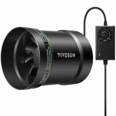 VIVOSUN Rohrventilator 150 mm mit Drehzahlregler, 587 m³/h,leiser EC Rohrlüfter