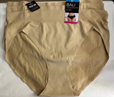 New Bali DFMSH3 Comfort Revolution Seamless Hi Cut Panty  3 Pack Beige