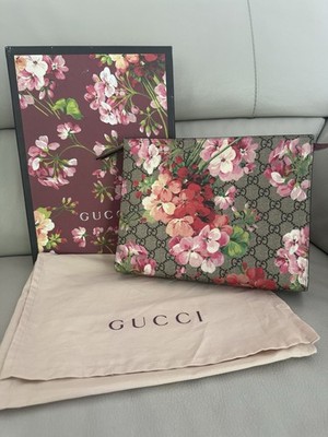 echt Gucci Blooms Ltd Edition Monogramm GG Clutch Tasche Kulturbeutel rosa
