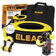 3 X 30ft Recovery Tow Strap Heavy Duty With 3 X 30ft Kit Hitch Receiver