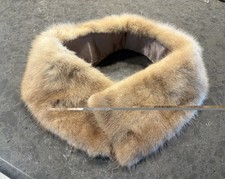 Vintage Genuine Mink Fur Collar Wrap Detachable Coat Collar Satin Lined