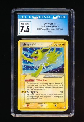 JOLTEON 2007 POKEMON EX POWER KEEPERS GOLD STAR #101/108 HOLO CGC