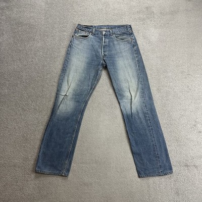 LEVIS 501 Herren Jeans Hose W32 L34 Vintage Made in Spain EU 18205 Blau Denim