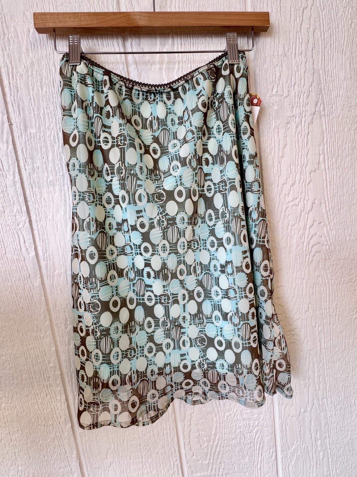Midi Skirt Y2K Vintage Blue Flowy Lined Size Medium Boho Fairycore Size Small-image