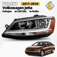[Halogen] For 2017-2018 Volkswagen Jetta Sedan Driver Headlight w/LED DRL LH