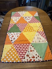 Handmade Baby Crib Quilt Girl Animals Fox Bunnies Mice Apples Dots Misc 26.5 x47