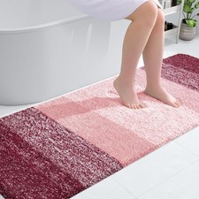 Bathroom Runner Rugs 70x24, Extra Soft Absorbent Microfiber Bath 70" x 24" Red