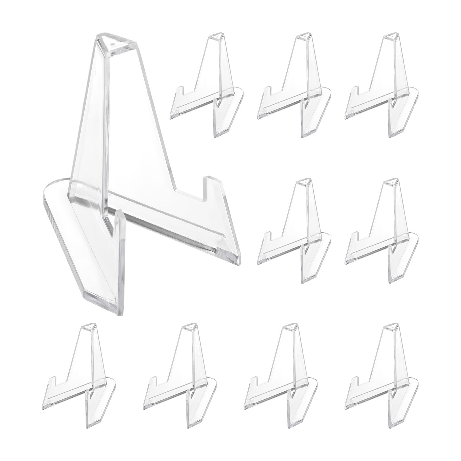 10Pcs 54mm Acrylic Trading Card Stands, Card Holder Mini Easels for Display