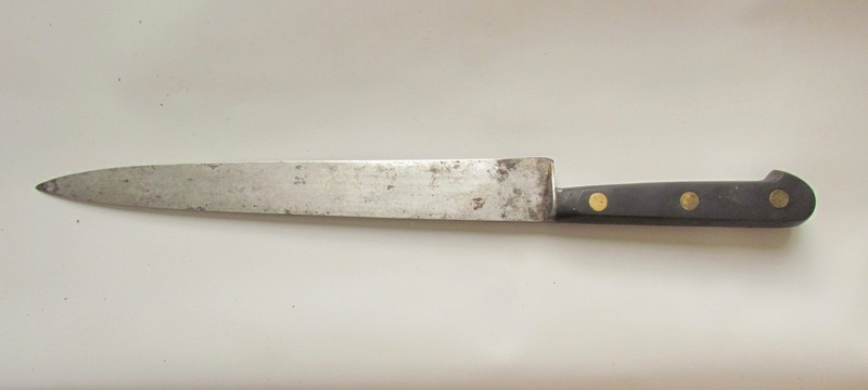Vintage Sabatier Carbon Steel Slicing Utility Knife 9.5" Blade