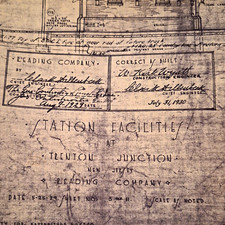1929 partial Reading Company Trenton Junction, NJ Station Facilities Blueprint