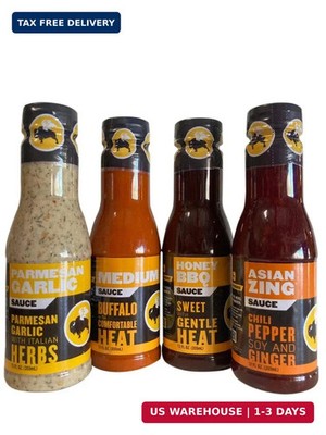 Buffalo Wild Wings Milder Variety Bundle: Parmesan Garlic, Medium, Honey BBQ, As