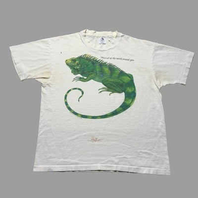 Vintage 1992 Jim Morris Iguana Nature Wildlife Single Stitch Shirt USA - Size XL