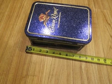 Crown Royal The Legendary Import Hinged Tin Box Collectible Empty Vintage
