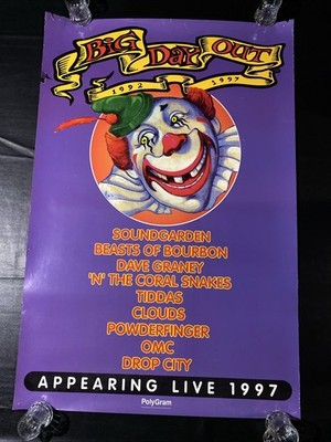 1997 Big Day Out Australia Poster OG Vintage Soundgarden Chris Cornell 24x36