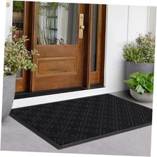  Large Front Door Mat Outside Entrance 31.5"x47", Drainage Welcome Matt 