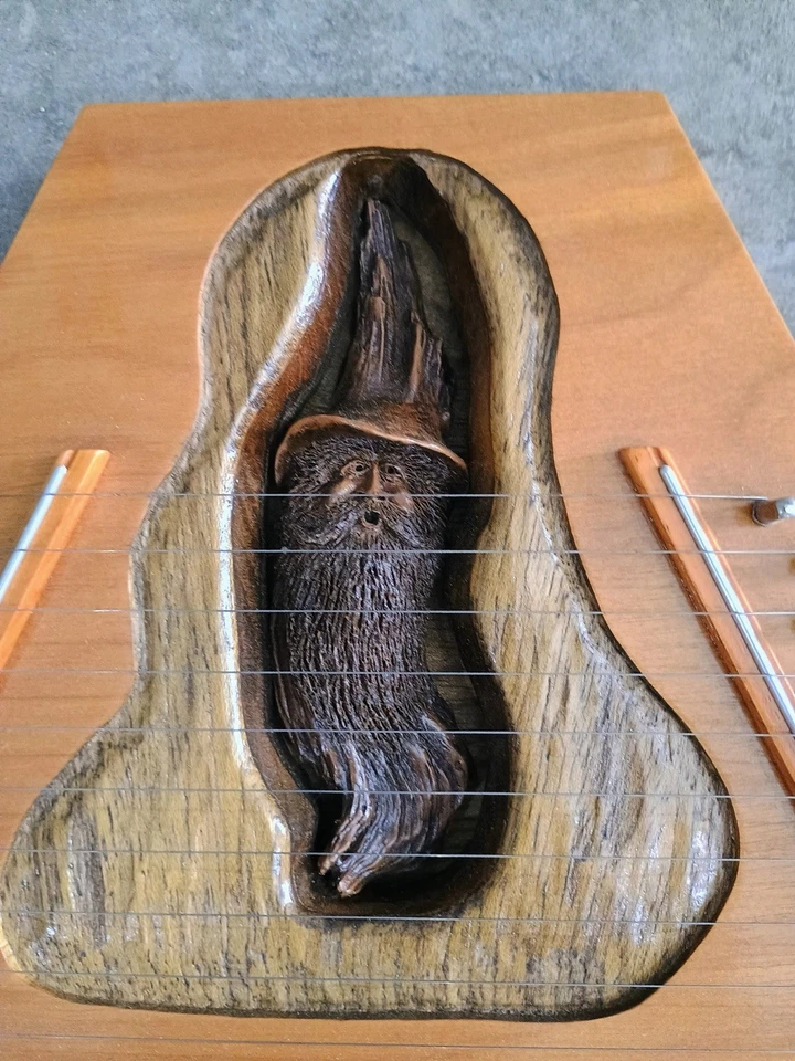 AH WEH HUT Hand Crafted Wooden Lap Harp Blue Ridge Mountains - Image 2 of 4