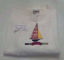 Vintage Hawaii Sailboat Long-Sleeve White Shirt Sgt. Leisure Men's Size XL NOS
