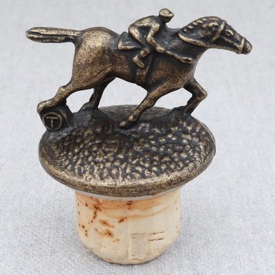 Blantons Bourbon Whiskey Jockey Horse Bottle Stopper Cork Letter T