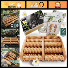 Wooden Foot Massager Roller for Plantar Fasciitis Pain Relief - Under Desk Acupr