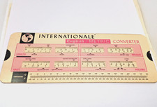 Vintage 1970 Internationale English/Metric Converter Card By Impact Made in USA