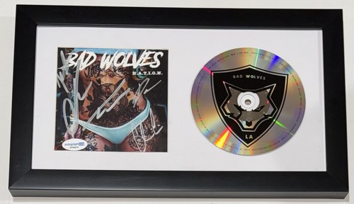 BAD WOLVES Signed Autograph N.A.T.I.O.N. Framed CD Full Band Tommy Vext ACOA COA