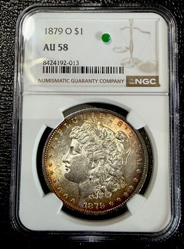 1879 O MORGAN DOLLAR NGC AU58 Toned