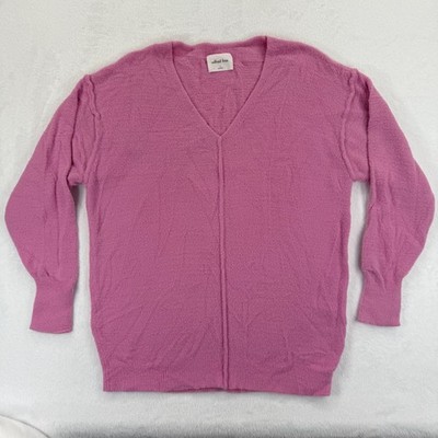 Aritzia Wilfred Free Hush Knit Pink V-Neck Pullover Sweater Small Knitwear