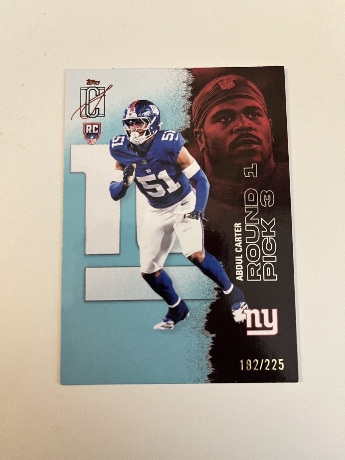 Abdul Carter #/225 RC 2025 Topps Signature Class #118 Teal New York Giants 