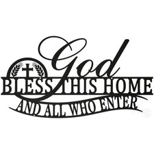 Bless This Home Wall Decor Metal Sign, God Bless This Home Sign, Christian Wa...
