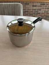 Vintage REVERE WARE 3 Qt COPPER Clad BOTTOM SAUCEPAN Pot w/lid - Rome, N.Y. USA