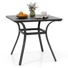 Garden Bistro Dining Table Square Poolside Table with 4 Curved Legs