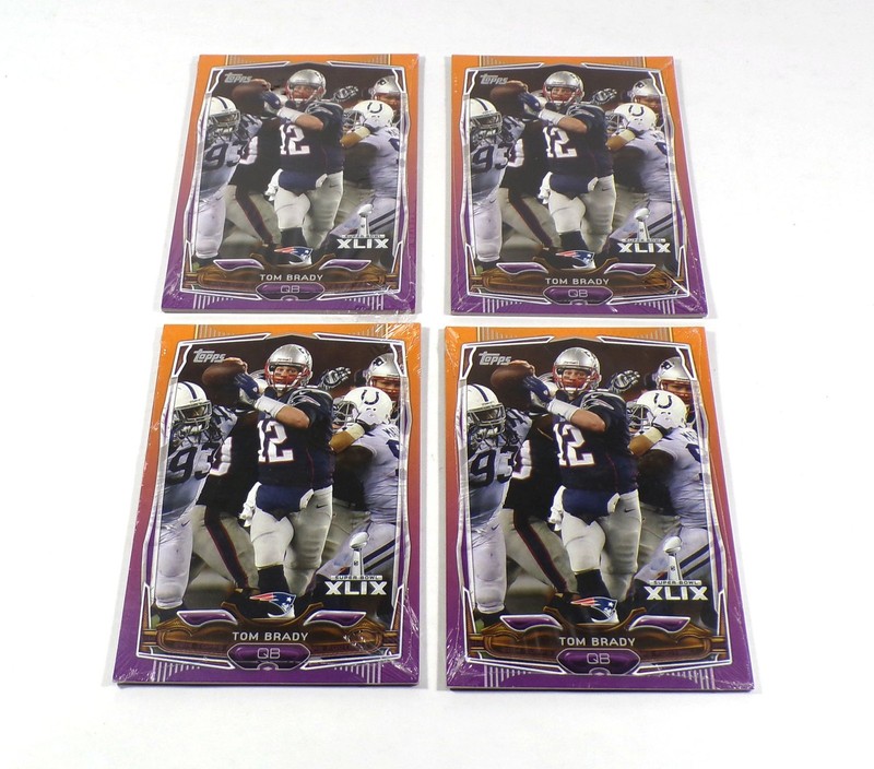Lot of (4) 2014 Topps Super Bowl XLIX New England Patriots Oversized 9 Card Sets