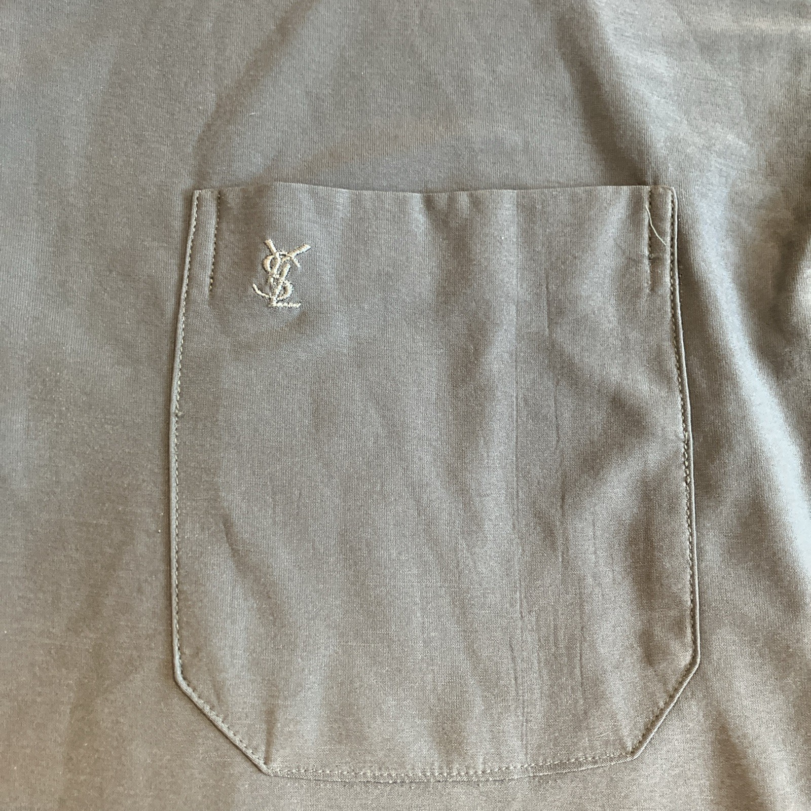 Vintage Yves Saint Laurent YSL Polo con bottoni in metallo Logo Taglia 50 Large