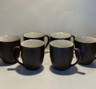 Set Of 6 Noritake Colorwave Chocolate Brown Coffee Tea Mugs Cups #8046 12oz NICE