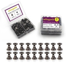 50 Sets M5x4 Gun Black Chicago Screws Leather Rivets Kit for DIY Trim