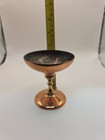 Vintage Copper Metal Round Compote Pedestal Bowl — photo 4
