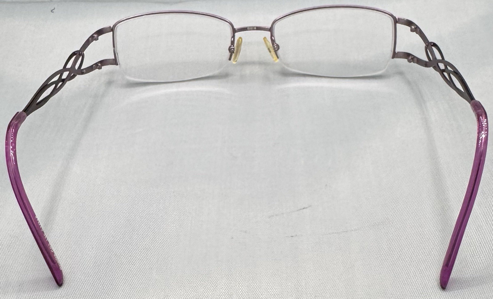 L’AMY BRIGITTE C03 53/18/135 PURPLE HALF RIMLESS FRANCE EYEGLASSES KJ14