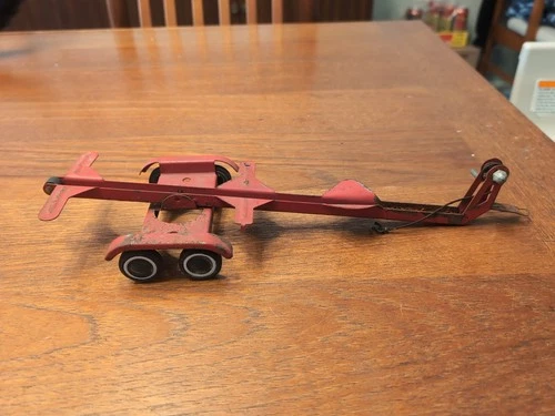 Vintage Tonka Boat Trailer Red 1960's Pressed Steel Toy 13 1/2 " Long
