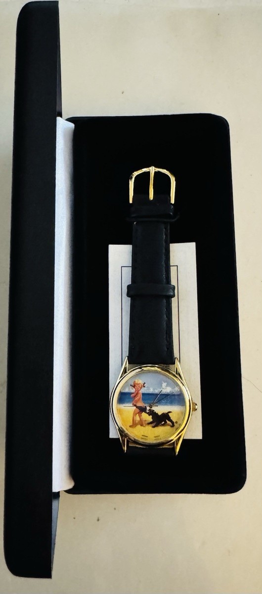 Vintage Coppertone Pedre Promo Watch NOS Beach Girl Dog Box Needs