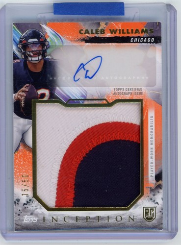 2024 Topps Inception Caleb Williams RC Rookie Patch Auto /50 RPA BEARS Z390