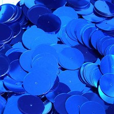 Royal Blue Shiny Metallic 20mm Sequin Round Paillette Center Hole ~ Made in USA