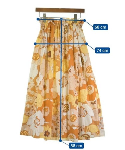 Jupes longues/longues maxi Chloé orangexbeigex blanc vendu (motif floral) 2200553036619