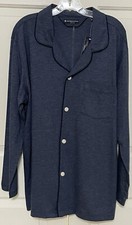NWT Hart Schaffner Marx L navy long sleeve button up sleepwear shirt mens 125